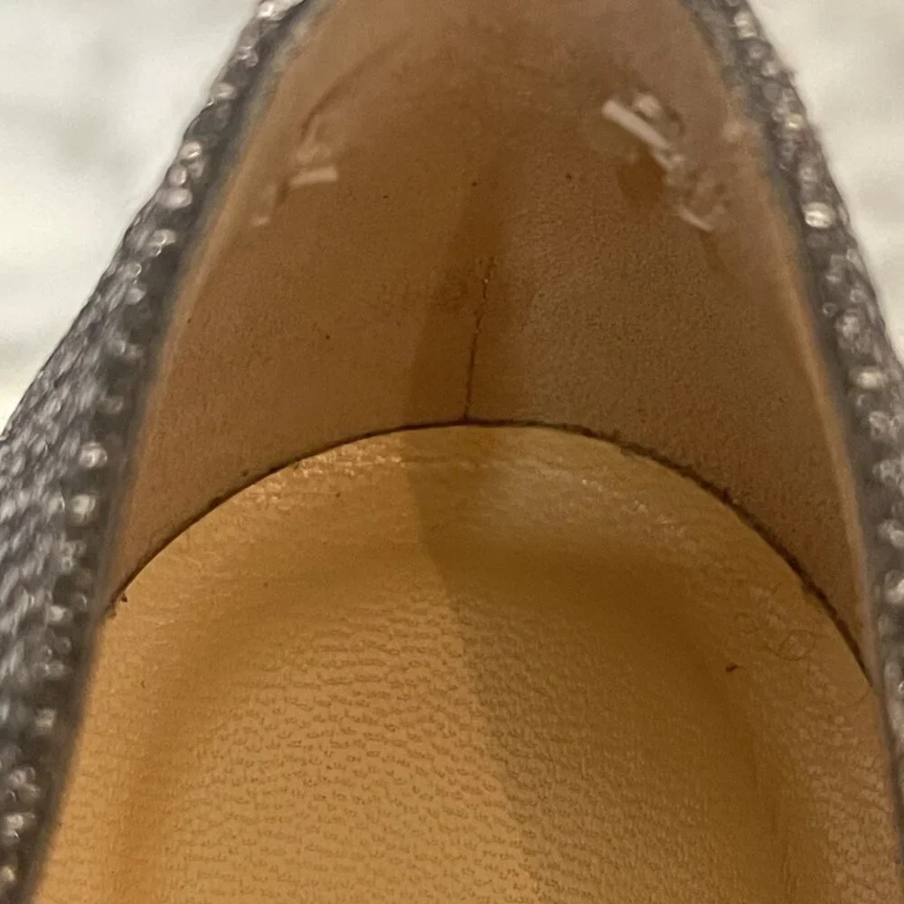 Christian Louboutin FILO 120 Lady Glitter Specchio Heels Silver/Gray Size 39 - Picture 13 of 16